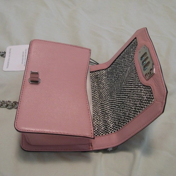 Rebecca Minkoff 'Mini Love' Bag - Primrose Pink w/ Silver Crossbody Clutch NWT - Picture 6 of 8
